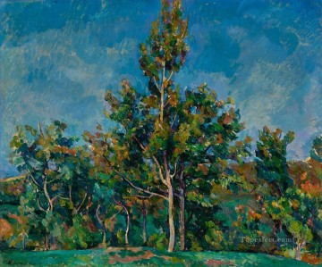 風景 Painting - 空を背景にした木 ペトル・ペトロヴィッチ・コンチャロフスキーの森の木の風景